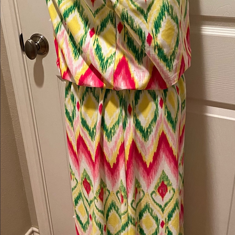 Like new! Magic brand colorful maxi dress Sz lg